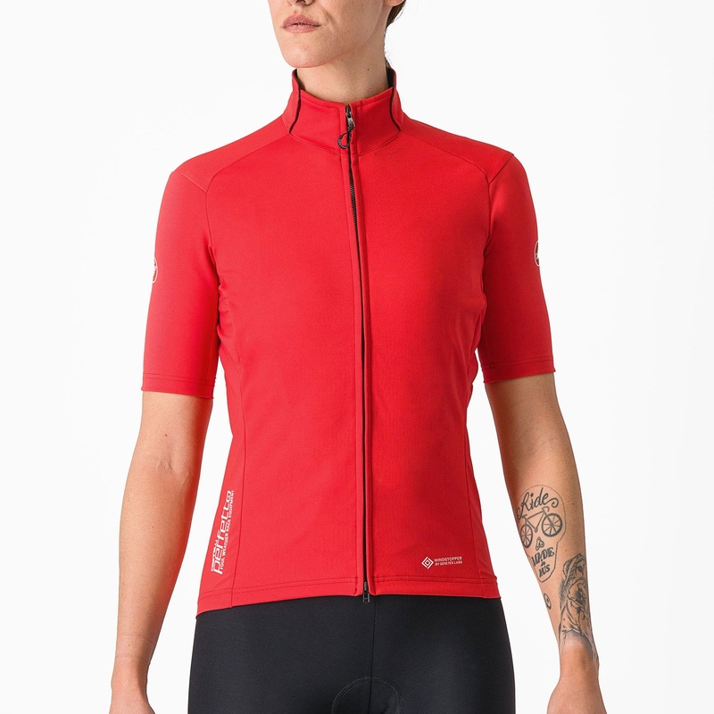 Maglia donna Castelli Perfetto RoS 2W Wind – Rosa scuro