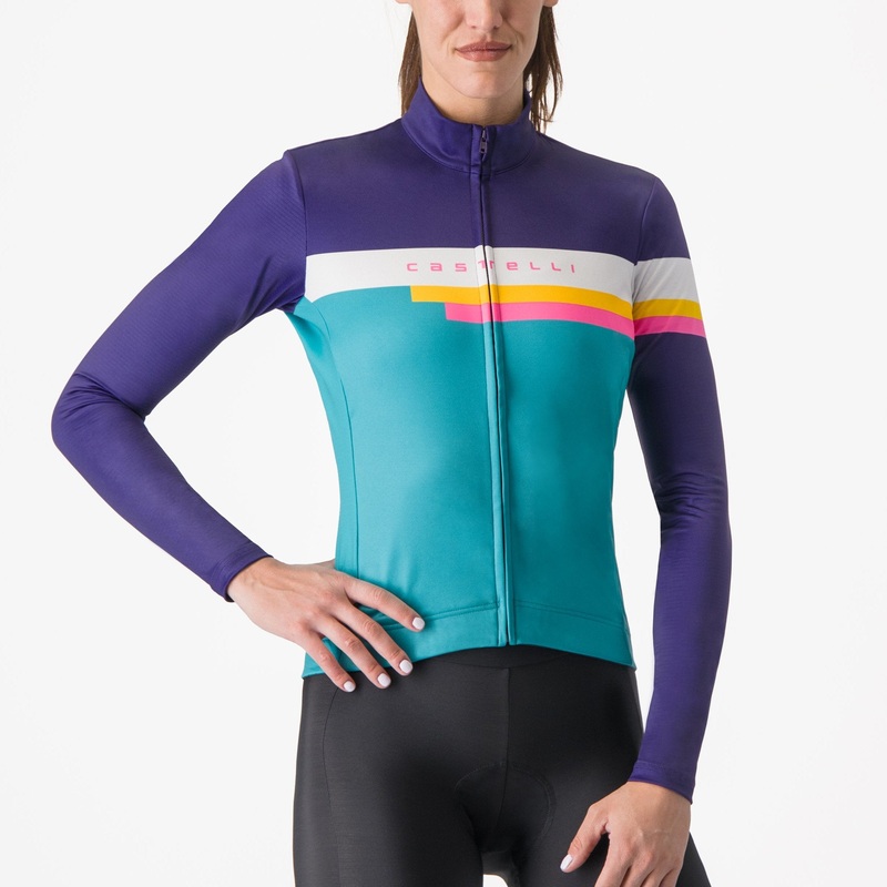 Maglia donna maniche lunghe Castelli Tornare – Azzurro