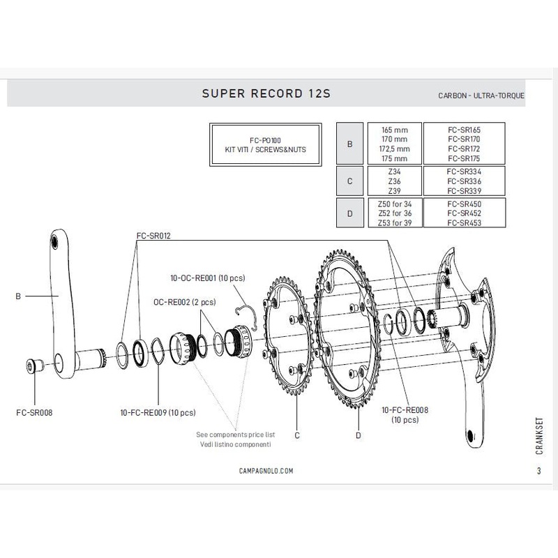 Campagnolo Ultra Torque Bottom Bracket cups & parts