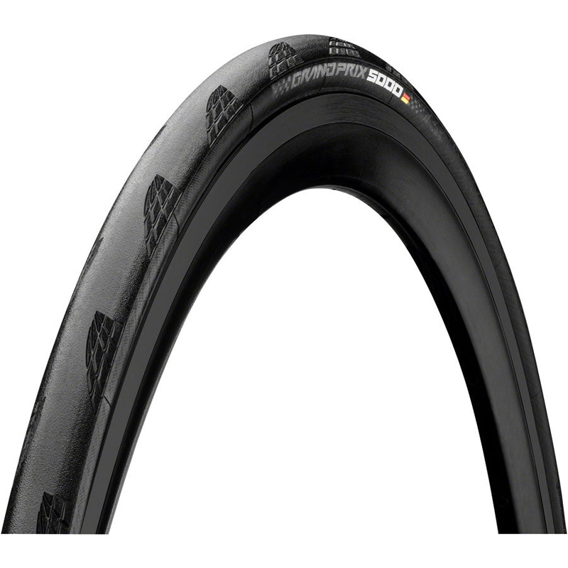 Continental Grand Prix 5000 Tire – 700 x 25 Clincher Folding BLK BLKChili Vectran Breaker LazerGrip ACT