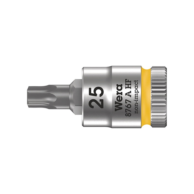 Wera TX25 1/4 Bit|Wera Tools Bit Socket with Holding Function 8767 A HF TORX Zyklop, 1 / 4″ Drive T25 x 28mm