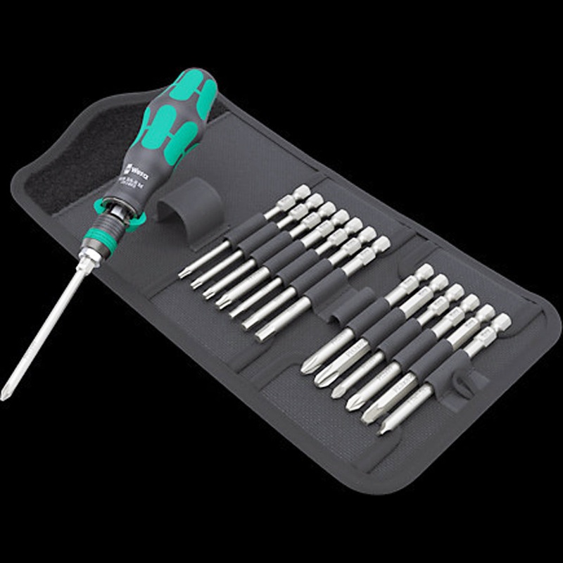 Wera Tools 838 RA-R M Bitholding Screwdriver, 15 Piece Ratchet Set