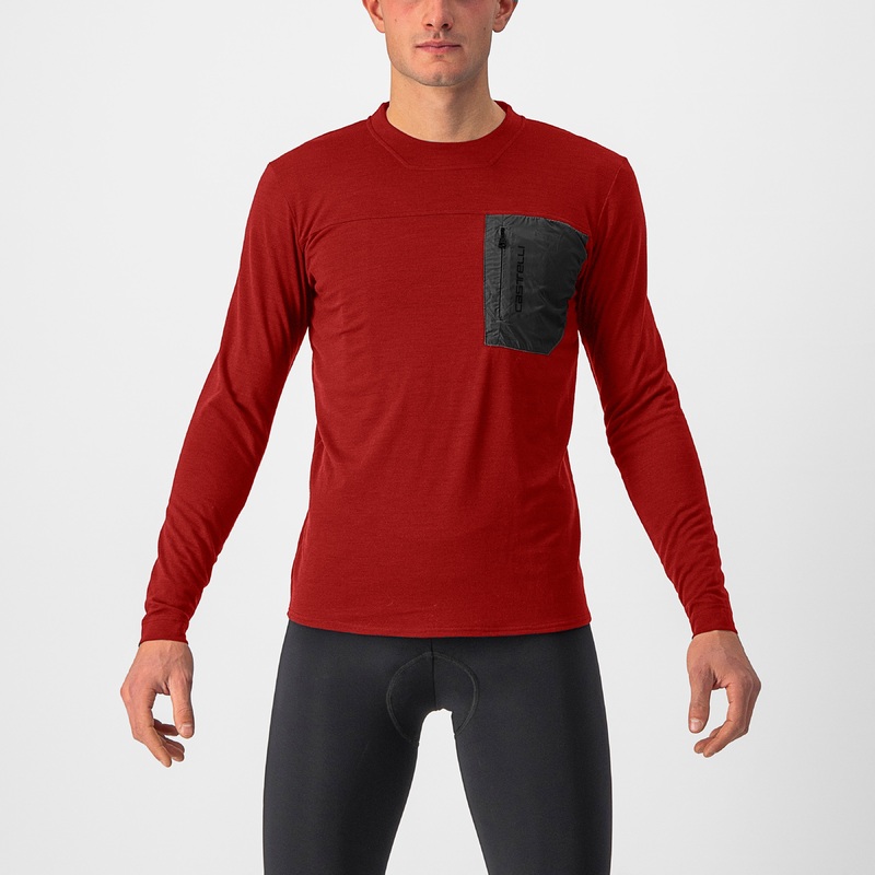 Maglia maniche lunghe Castelli Unlimited Merino – Rosso