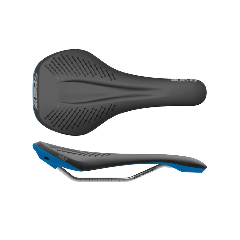 Spank Oozy 220 Saddle (Black/Blue) (Chromoly Rails) (144mm)