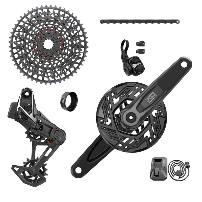 Sram – X0 T-Type Eagle E-Mtb 104Bcd Transmission Axs Groupset (Rd W/Battery/Charger/Cord, Ec Pod Ult, Cr 104Bcd T-Type 34T,Clip-On Guard, Cn 126L, Cs Xs-1295 10-52T)  Cranks Not Included 2023:  36T