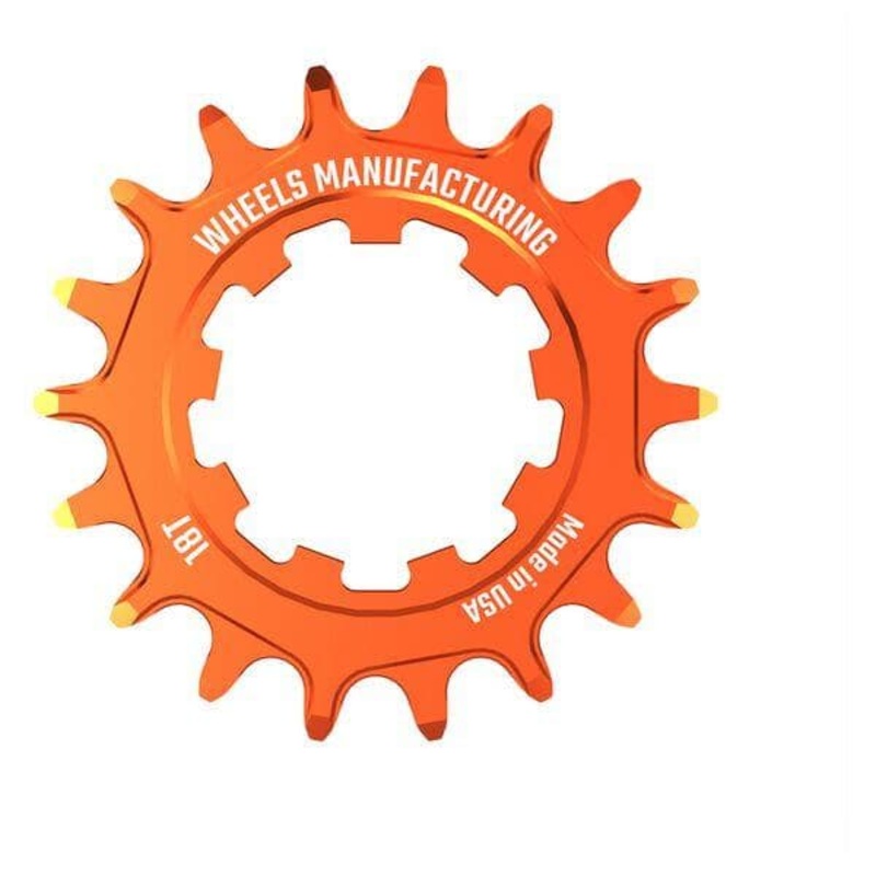 Wheels Manufacturing Solo-XD 18Tooth Cog, 7075 aluminum, Orange