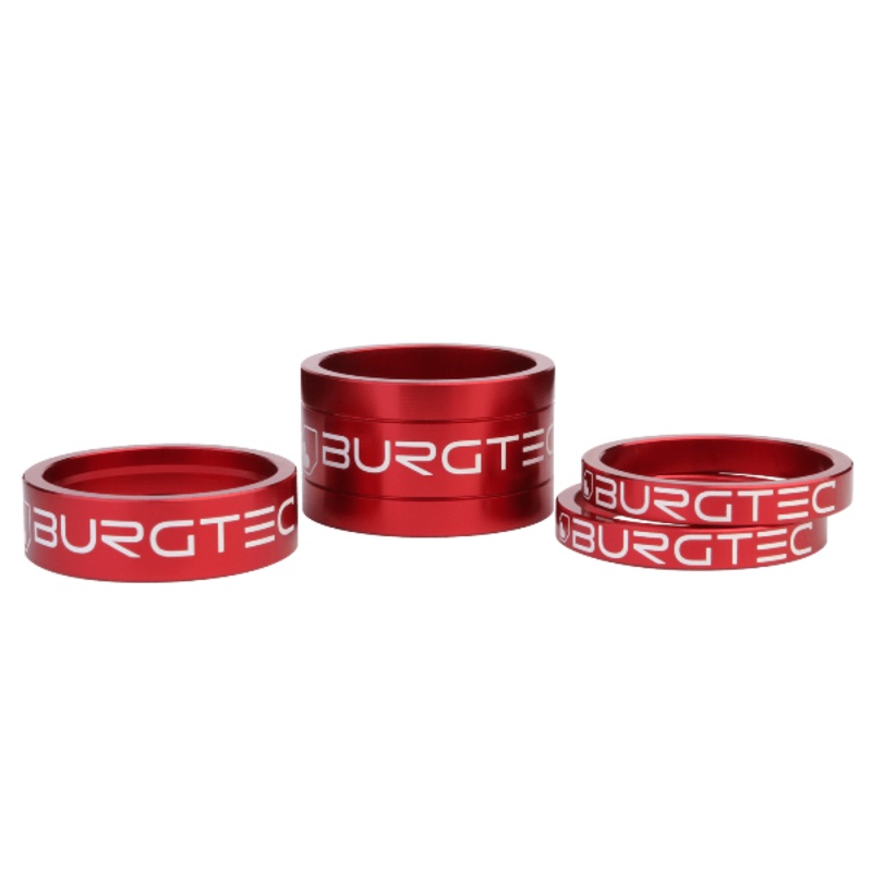 Burgtec Stem Spacers|Burgtec Stem Spacer Kit Burgtec Black (5mm Spacer x2, 10mm Spacer, 20mm Spacer)|Burgtec Stem Spacer Kit Race Red (5mm Spacer x2, 10mm Spacer, 20mm Spacer)|Burgtec Stem Spacer Kit Deep Blue (5mm Spacer x2, 10mm Spacer, 20mm Spacer)|Bur