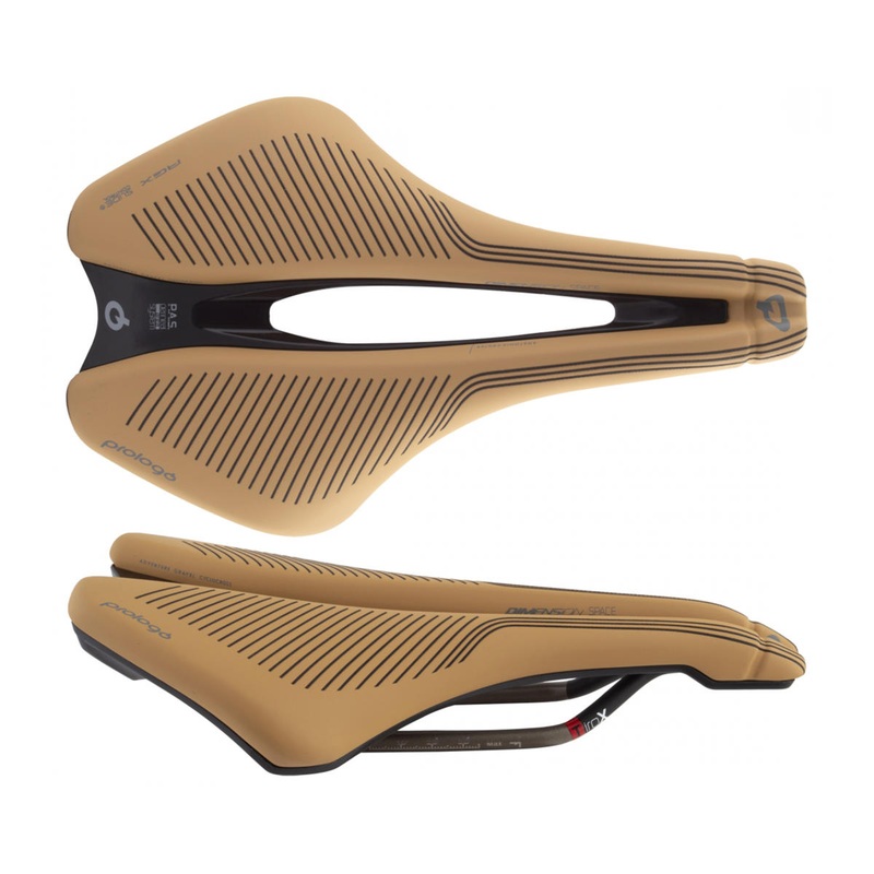 Prologo Dimension AGX Space Saddle (Light Brown) (w/Slide Control) (Tirox Rails) (153mm) (Adventure, Gravel, Cyclocross)