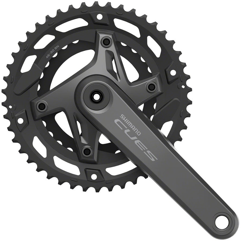 Shimano CUES FC-U6000-2 Crankset – 175mm 9/10-Speed 46/30t Asymmetric 110 BCD Hollowtech II BLK