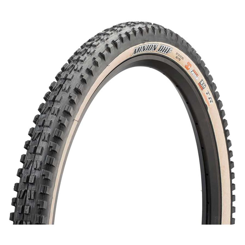 Maxxis Minion DHF Tire – 29 x 2.5 Tubeless Folding BLK/Dark Tan Dual EXO Wide Trail