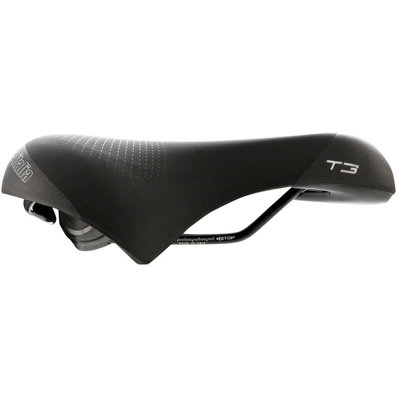 Selle Italia T3 Flow Saddle (Black) (Steel Rails) (S2) (210mm)