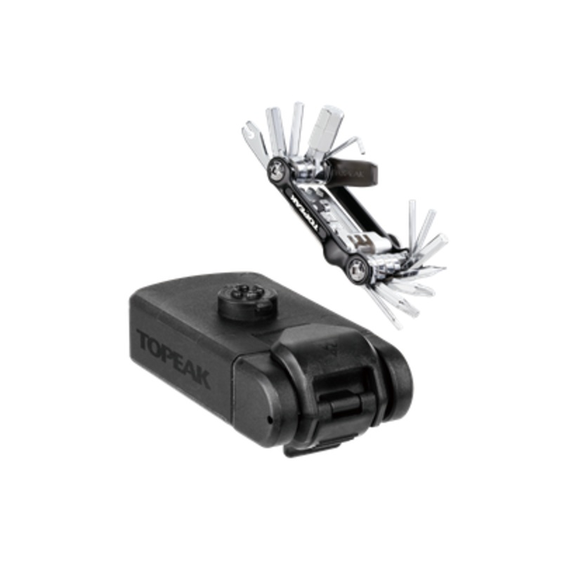 Topeak Ninja Toolbox T20|Topeak Cage Ninja Toolbox T20 Waterproof w/mini 20, 20 function tool w/chaintool, Quick click mount