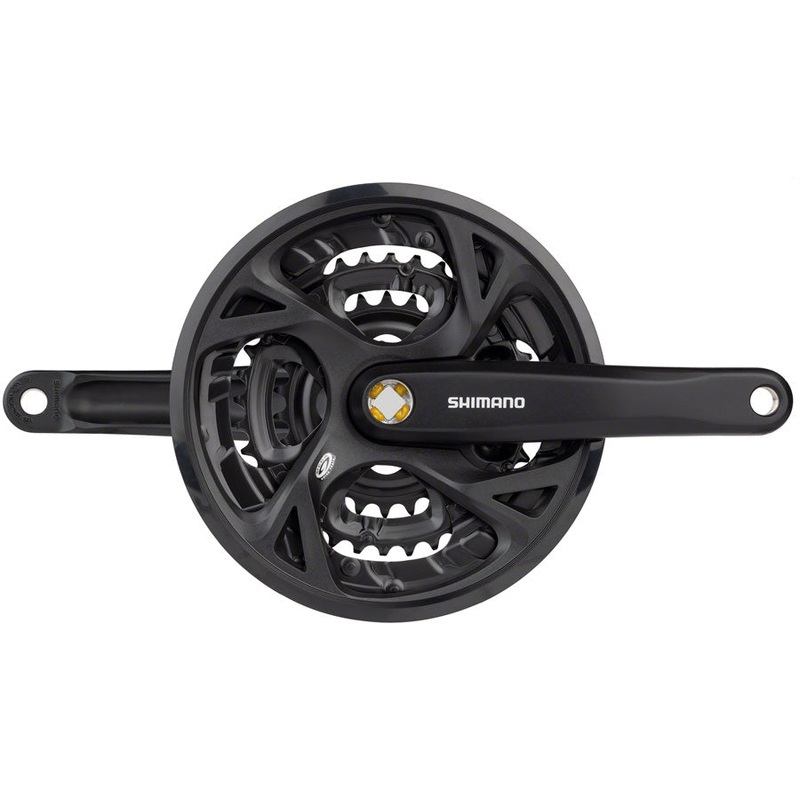 Shimano Acera FC-M371-L Crankset – 175mm 9-Speed 48/36/26t Riveted Square Taper JIS Spindle Interface BLK