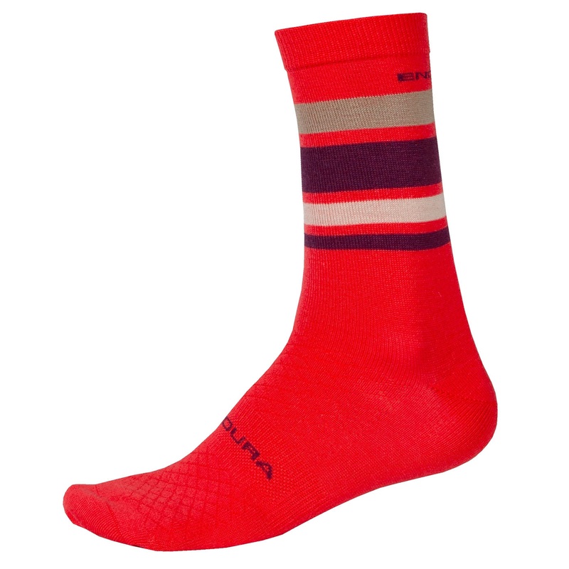 Calze Endura Baabaa Merino Stripe – Rosso viola