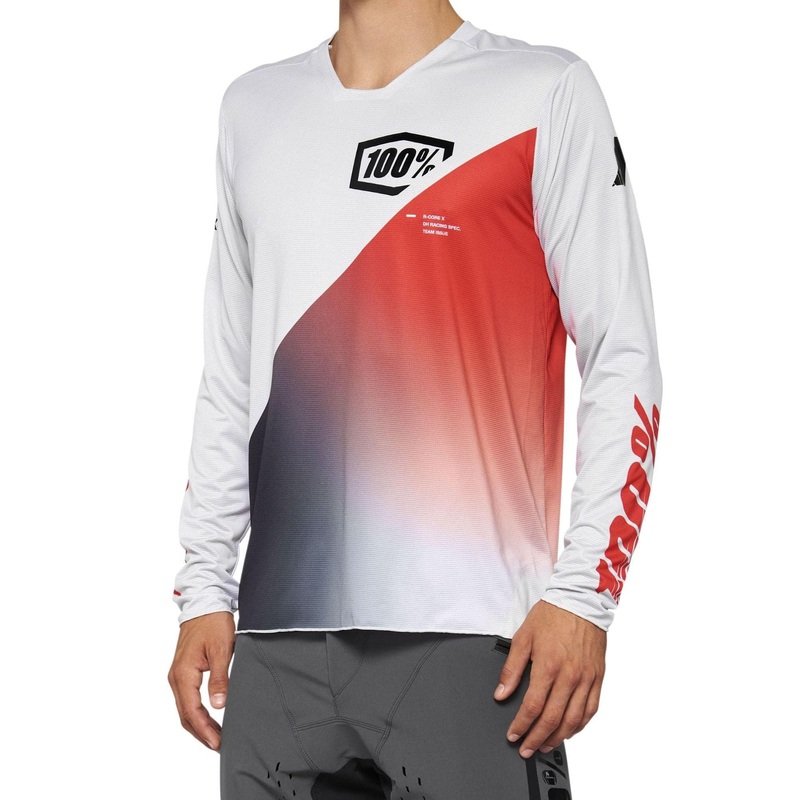 100% R-Core X Long Sleeve Jersey 2022 Grey / Racer Red