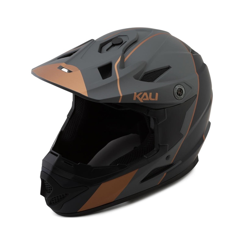 Kali Zoka Stripe Youth Full-Face Helmet (Matte Black/Bronze) (Youth M)