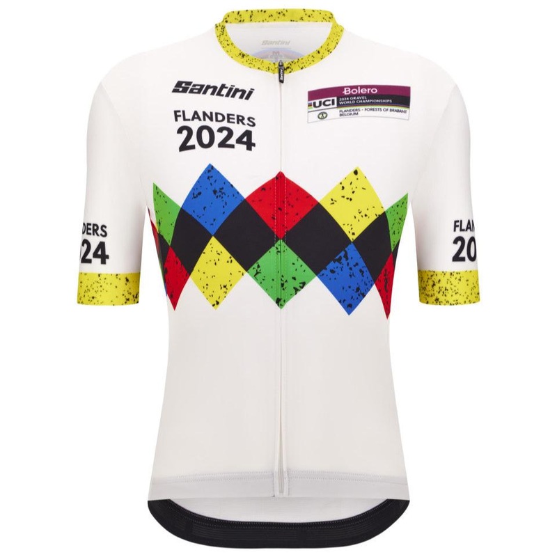 Maglia Santini UCI Gravel World Championship Flanders 2024 – Bianco