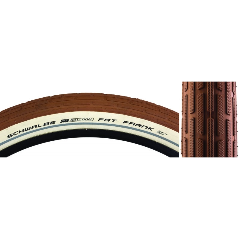 Schwalbe Fat Frank Tire – 26 x 2.35 Clincher Wire Brown/White Active Line