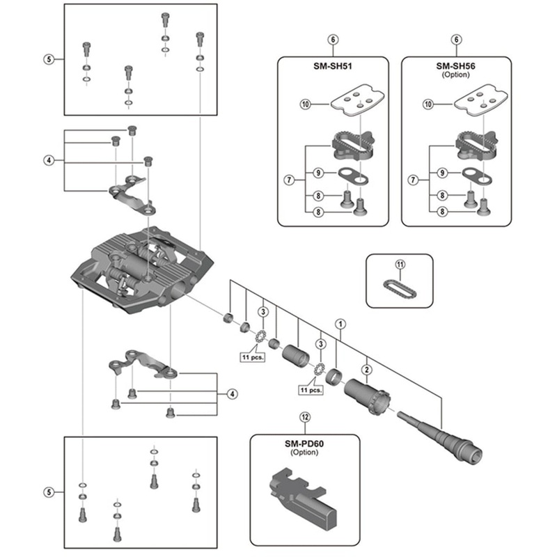 Shimano Spares PD-M821 Pedal axle assembly, left hand