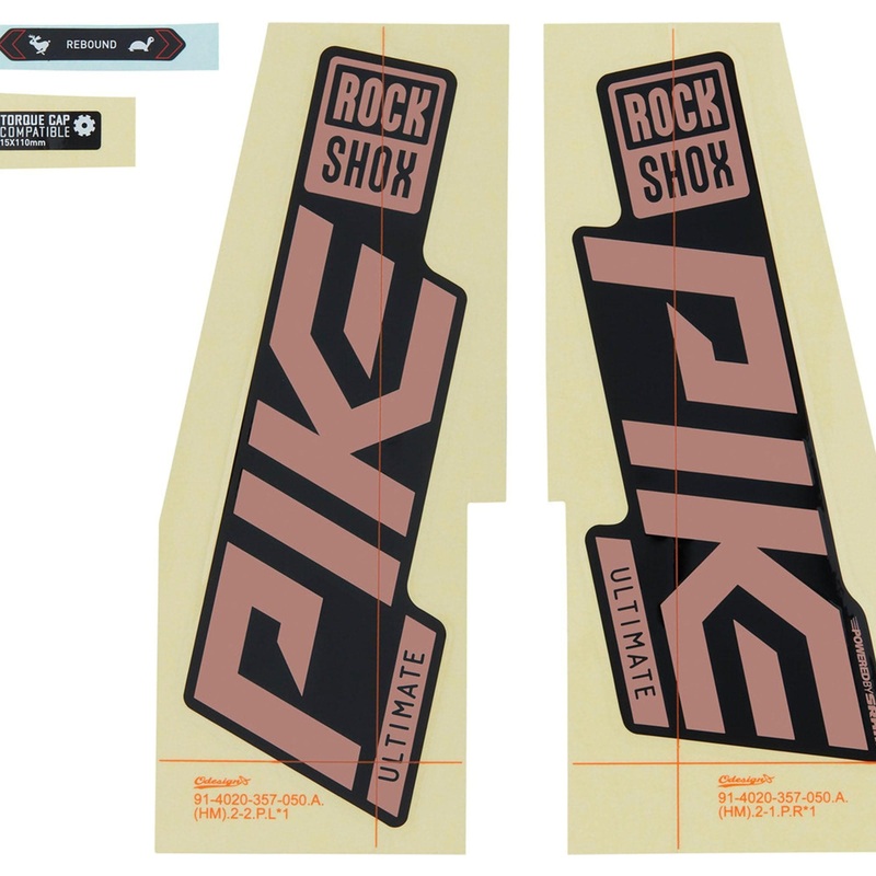 Rockshox Fork Decal Kit – Pike Ultimate 27/29 (2021): Matte Copper Foil/High Gloss Black
