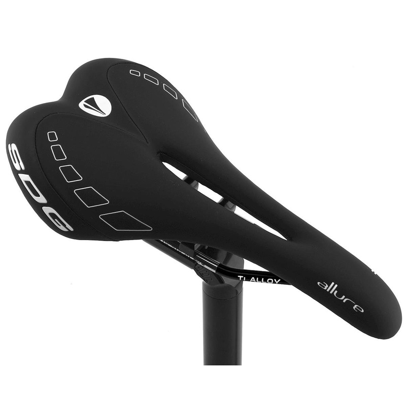 SDG Allure Women’s Saddle (Black/White) (Titanium Rails) (143mm)