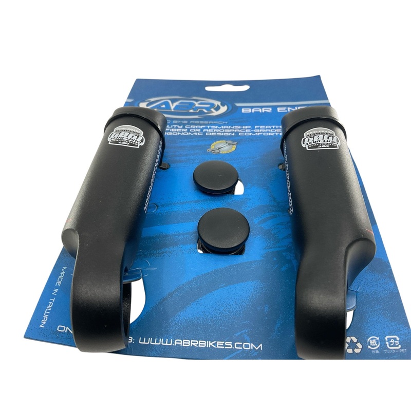 ABR Mojo Handlebar Bar Ends Alloy Black 110mm with end caps