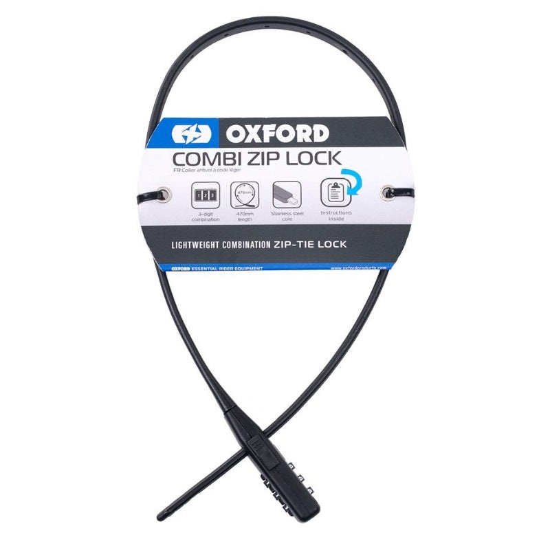 Oxford Combi Zip Lock Black|COMBI ZIP LOCK OXFORD BLACK 470MM LK150 (EA)