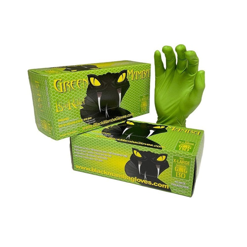Black Mamba – Green Mamba Biodegradable Gloves X-Large x 100