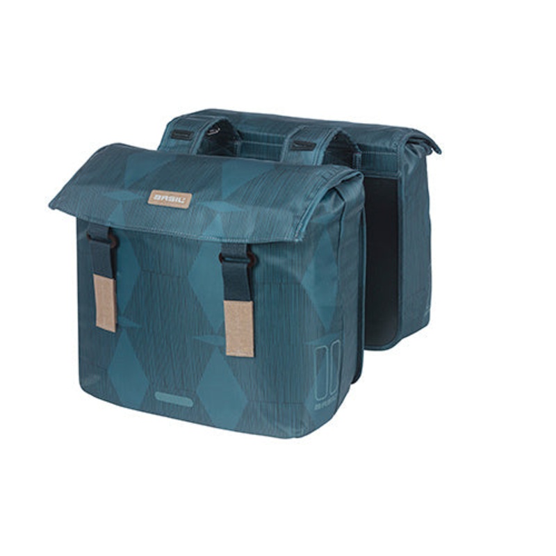 Basil – Elegance Double Bag|BASIL ELEGANCE DOUBLE PANNIER, 40-49L, CHATEAU TAUPE|BASIL ELEGANCE DOUBLE PANNIER, 40-49L, ESTATE BLUE