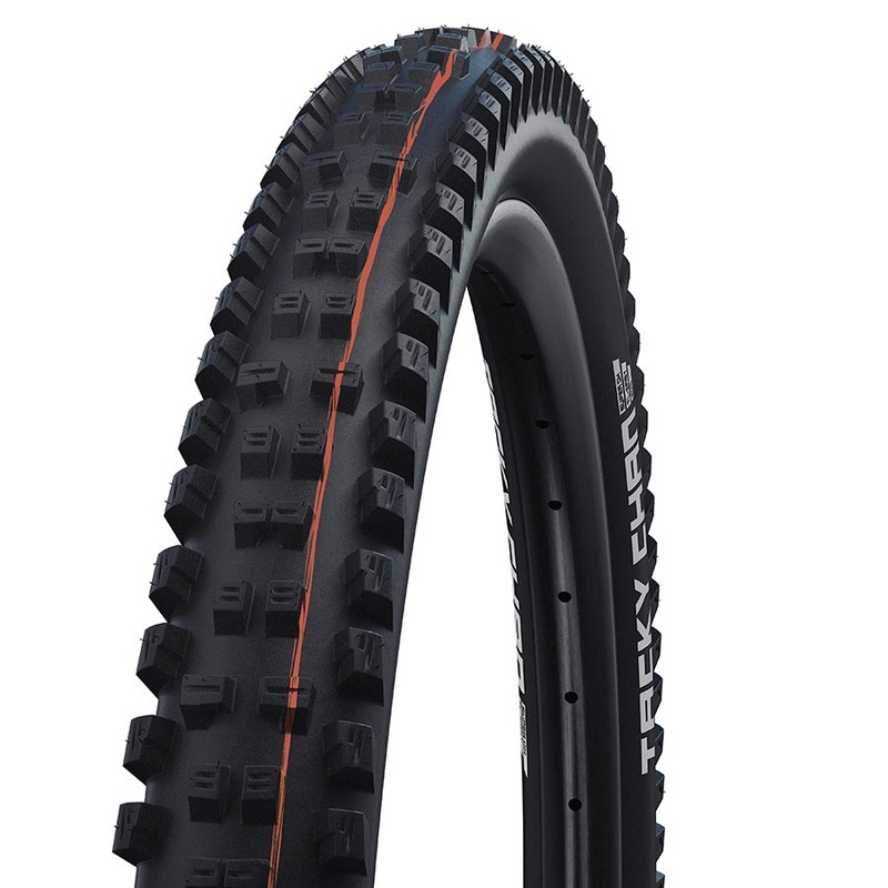 Schwalbe Tacky Chan Tire – 27.5 x 2.40 Tubeless Folding BLK Evolution Line Super Gravity Addix Soft E-50