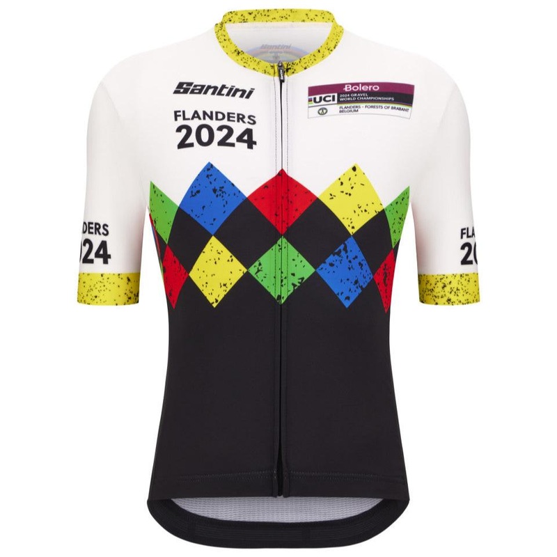 Maglia Santini UCI Gravel World Championship Flanders 2024 – Nero
