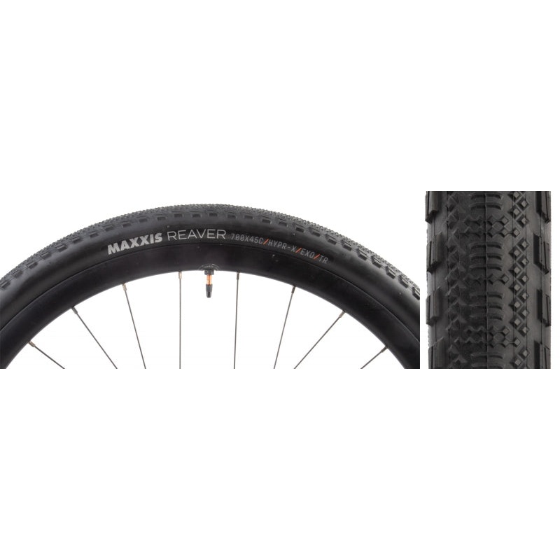 Maxxis Reaver Tire – 700 x 45 Tubeless Folding Black HYPR-X EXO