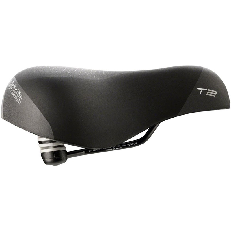 Selle Italia T2 Flow Saddle (Black) (Steel Rails) (L2) (233mm)
