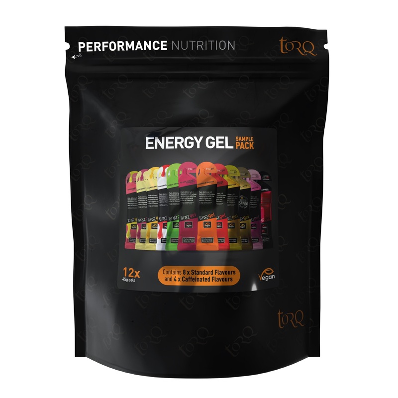 Torq Gel Taster Pack – 12 Flavours [8 Regular/4 Natural Caffeine]: