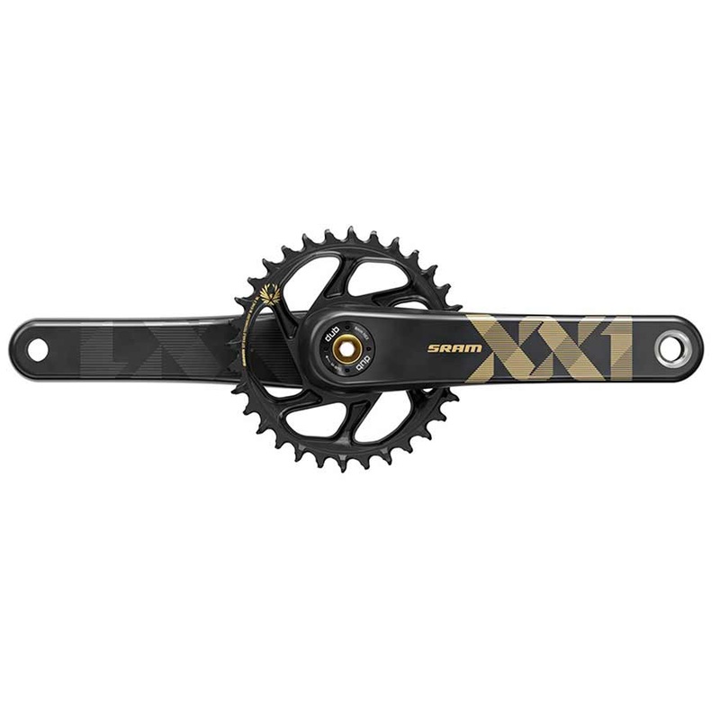 SRAM XX1 Eagle Carbon Boost Crankset – 175mm 12-Speed 34t Direct Mount DUB Spindle Interface BLK/Gold