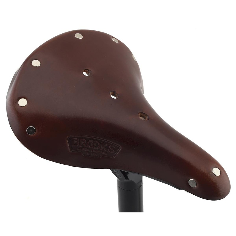 Brooks B17 Women’s Saddle (Antique Brown) (Black Steel Rails) (177mm)