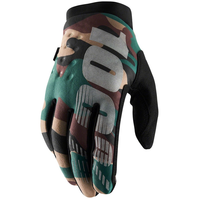 100% Brisker Gloves – Camo/Black Full Finger Men’s Large
