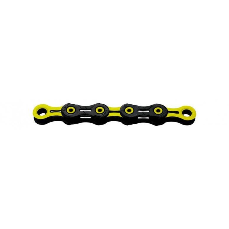 KMC DLC 11 Waxed Chain 118L – Black/Yellow – 118L