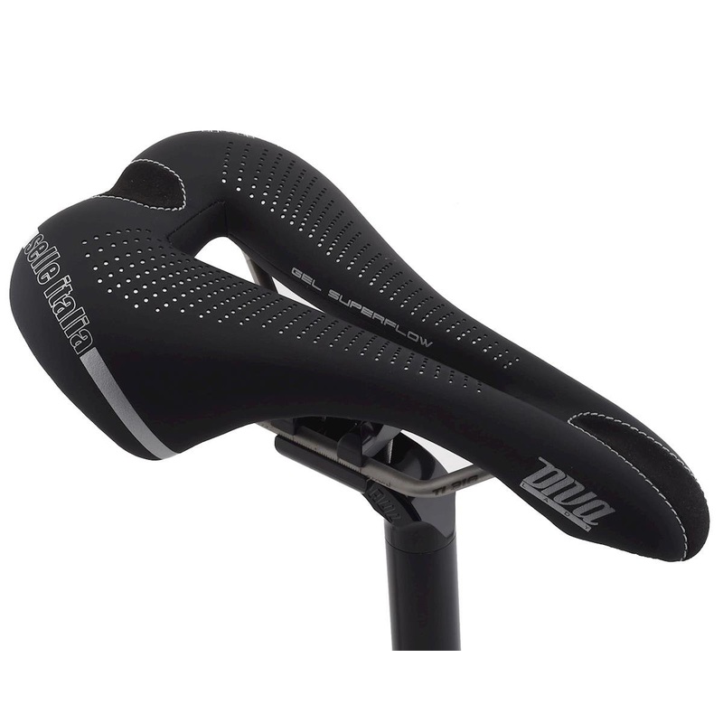 Selle Italia Diva Gel Superflow Women’s Saddle (Black) (Titanium Rails) (L3) (152mm)