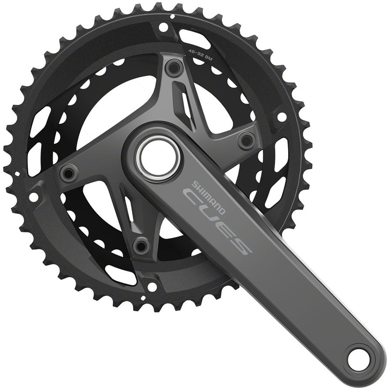 Shimano CUES FC-U6010-2 Crankset – 170mm 11-Speed 46/32t Asymmetric 110 BCD Hollowtech II BLK