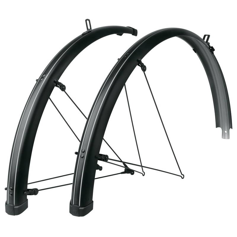 Sks Bluemels Stripes 28 Mudguard: Black/Grey 45Mm