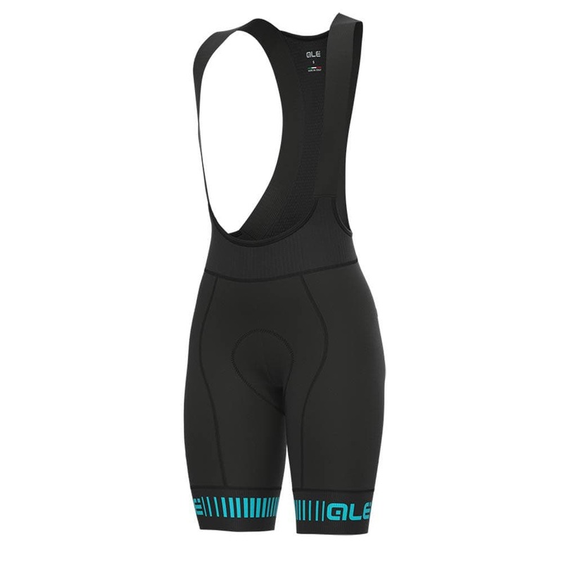 Al Strada PR-R Wmn Bibshorts Black/Cyan XS