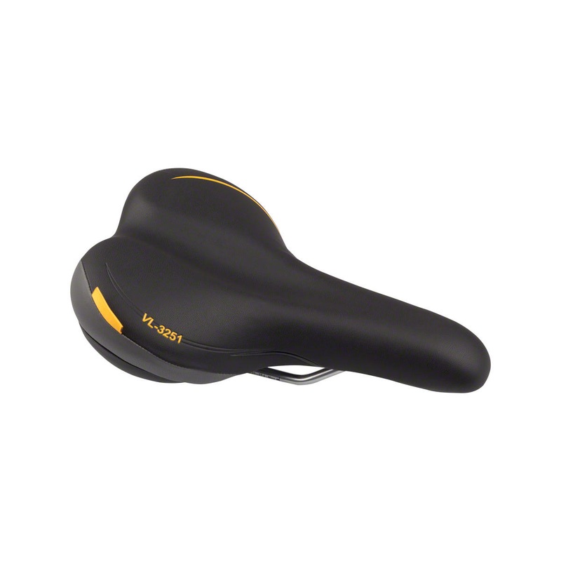 Velo Plush Pace Men’s Saddle (Black) (Steel Rails) (175mm)