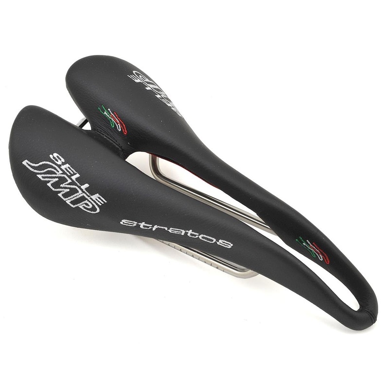 Selle SMP Stratos Saddle (Black) (AISI 304 Rails) (131mm)