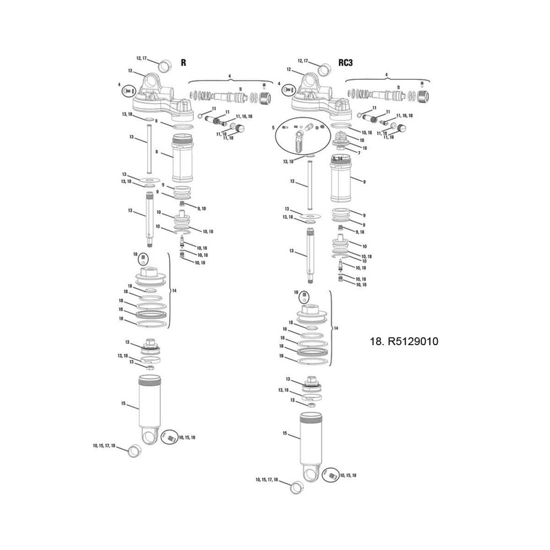 Rockshox Spare – Rear Shock Spare Parts Service Kit – Monarch Plus (Does Not Include Air Can Seals):
